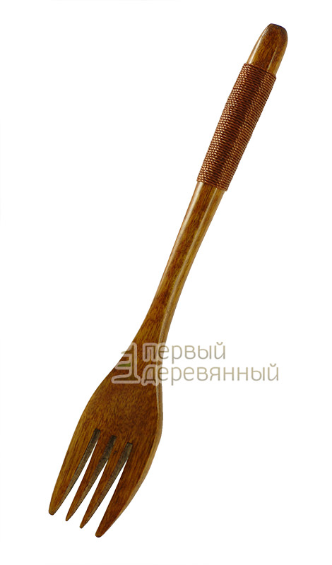 Вилка деревянная с ручкой обмотанной нитью 17.5 см в разделе вилки от магазина Первый Деревянный