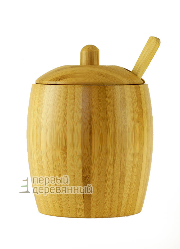Солонка с ложечкой из бамбука в разделе перечницы, солонки от магазина Первый Деревянный
