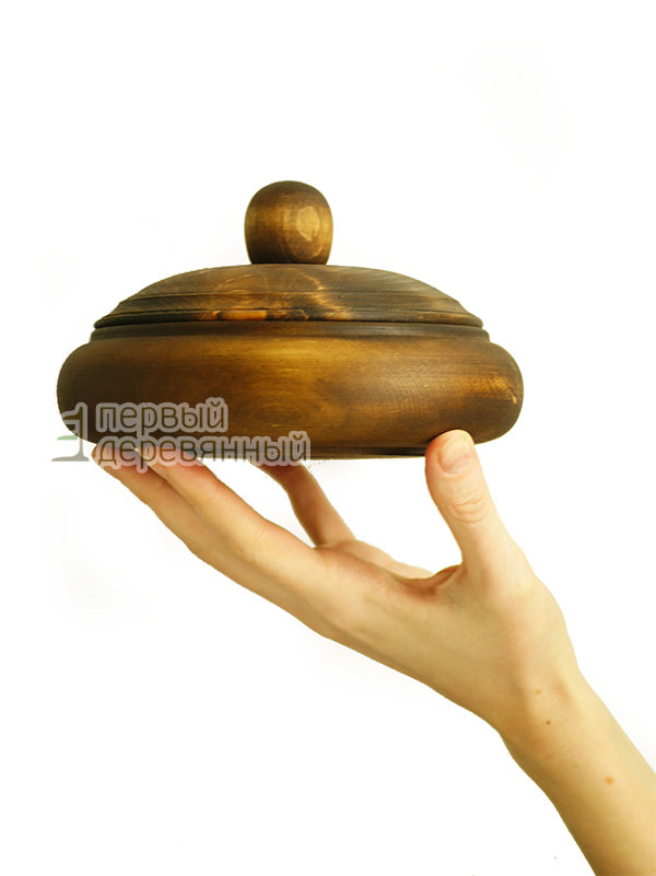 Баночка с крышкой матовая большая в разделе посуда с крышкой от магазина Первый Деревянный